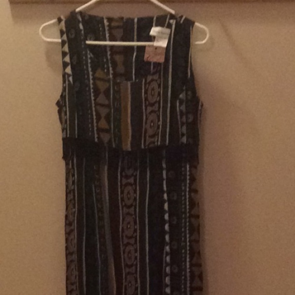 PARIS SPORTS CLUB BOHO MAXI DRESS, SIZE: 7/8, NWT